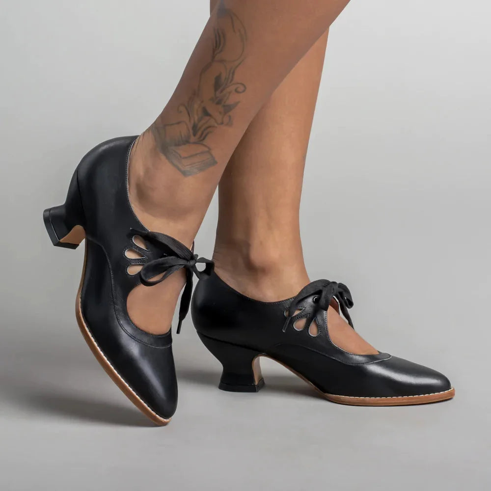 Gisela - Damskie skórzane buty ortopedyczne na wysokim obcasie